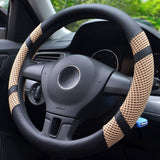 Steering Wheel Cover Microfiber Leather and Viscose, Breathable, Anti-Slip, Odorless, Warm in Winter and Cool in Summer, Universal 15 Inches(Black)