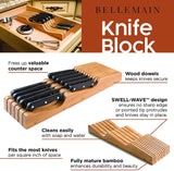 Bellemain 100% Pure Bamboo in Drawer Knife Block , Knife Organizer