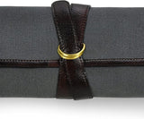 Boldric Cotton Canvas DD Hook Tie Chef Knife Bag – Professional Canvas Travel Roll Carrier Case With Water Buffalo Hide Trim - 7 Tool Holder Slots For Knives Pens Pencils Spoons (Abalone)