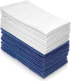 Simpli-Magic Kitchen Dish Towels, European Popcorn Design, 10 Pack, Size: 16"" x 27""", White / Blue (79332)