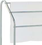MyGift Freestanding 3 Tier Metal Towel Rack, Chrome Bathroom Towel Bar, Silver-Tone