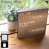 SHARPER IMAGE Light Up Electronic Word Clock, Copper Finish with LED Light Display, USB Cord and Power Adapter, 7.75in Square Face, Unique Contemporary Home and Office Decor