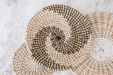 Handmade Hanging Wall Basket Decor - (Set of 3) - Round Woven Basket Wall Decor - Natural Boho Home Decor - Decor for Home Bedroom, Kitchen, Living Room - Decorative Seagrass Bowl and Trays