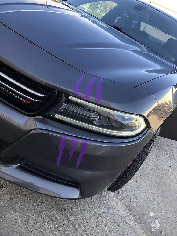 ViaVinyl Claw Marks Headlight Decal Available in Twelve Colors!. Genuine Brand Vinyl Sticker/Decal for Sports Cars (Plum Crazy Purple)