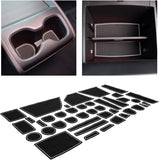 CupHolderHero for Honda Odyssey Accessories 2018-2021 Premium Custom Interior Non-Slip Anti Dust Cup Holder Inserts, Center Console Liner Mats, Door Pocket Liners 40-pc Set (White Trim)