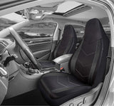 PIC AUTO High Back Car Seat Covers - Sports Carbon Fiber Mesh Design, Universal Fit, Airbag Compatible (Black)