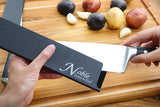 2-Piece Universal Knife Edge Guards (8.5” and 10.5") are More Durable, Non-BPA, Gentle on Your Blades, and Long-Lasting. Noble Home & Chef Knife Covers Are Non-Toxic and Abrasion Resistant!