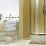 MyGift Freestanding 3 Tier Metal Towel Rack, Chrome Bathroom Towel Bar, Silver-Tone