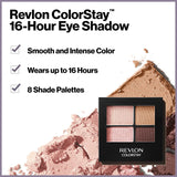 ColorStay 16 Hour Eyeshadow Quad with Dual-Ended Applicator Brush, Longwear, Intense Color Smooth Eye Makeup for Day & Night, Addictive (500), 0.16 Oz