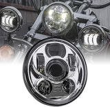 5.75" (5 3/4) Harley LED Headlight For Harley Davidson [Black-Finish] Round LED Motorcycle Headlight For Dyna Street Bob Super Wide Glide Low Rider Night Rod Train Softail Sportster